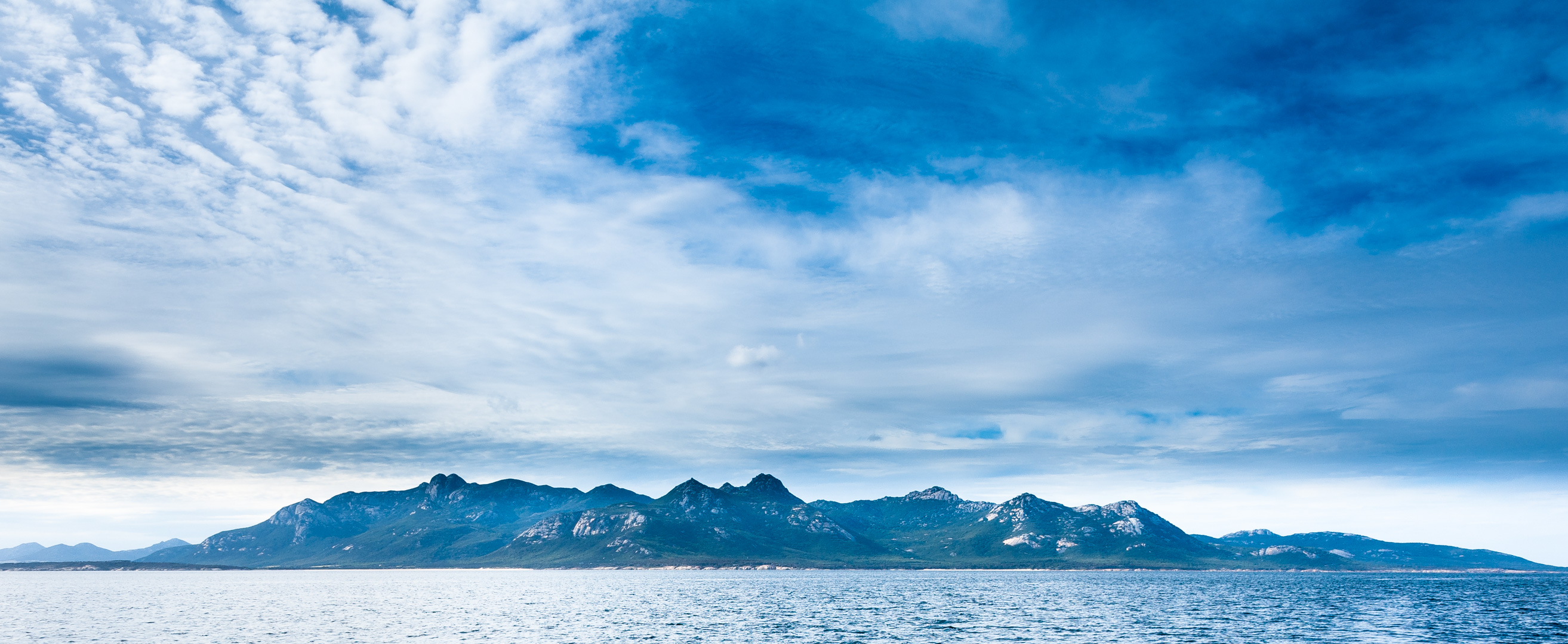 Cape Barren Island from Franklin Sound, on the way to Badger Island.