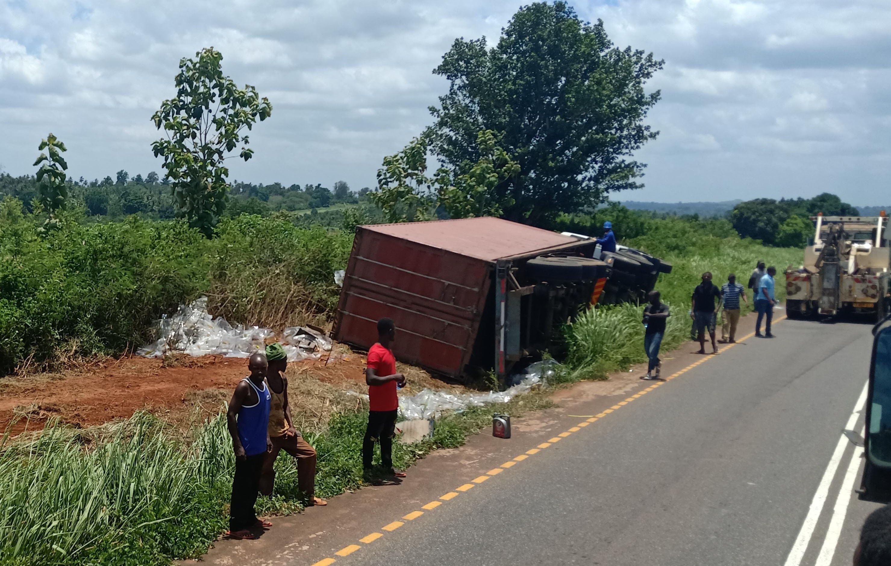 Overturned truck