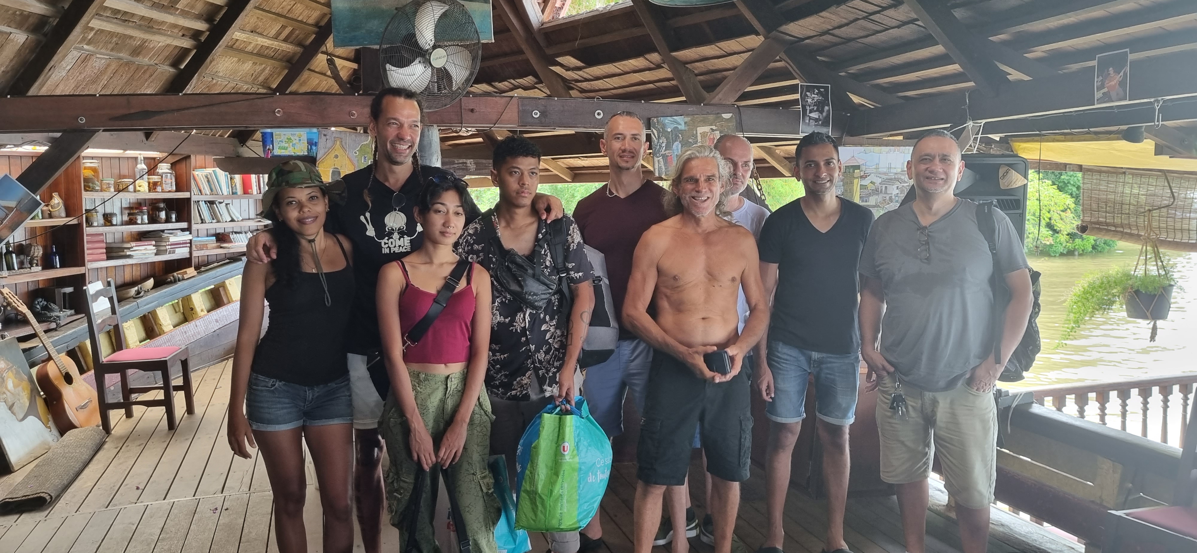 Yayo (no shirt) with 'D'Orkest, the band.