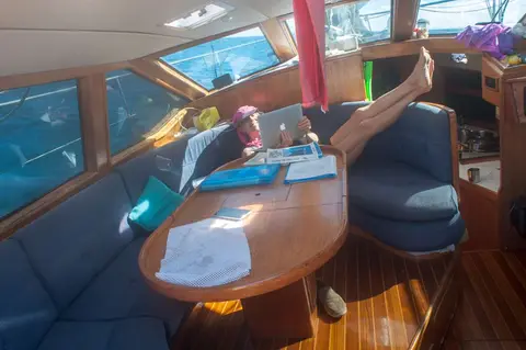 Lesley with Her Feet Up