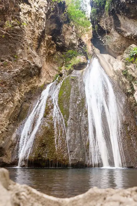 The Top of the Valley. The waterfall at the head of the valley divided the low lands from the high villages in the mountains. Control of the valley during the war was strategically important.