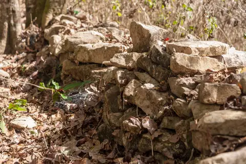 Portuguese Fort.. A dry stone wall is all that remains of a Portuguese fort built to overlook Oecusse.