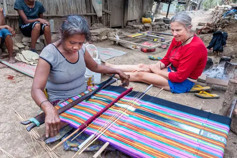 Tais Weaving.. It takes months to weave a single garment.