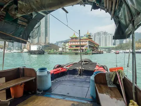 Hong Kong.. View from a Sampan in Aberdeen.
