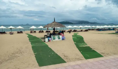 Nha Trang Beach.. No tourist town is complete without a carpeted beach!