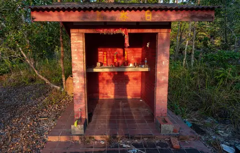 Chinese Temple. I found this on the hill on Rebak Island, off the beaten track.