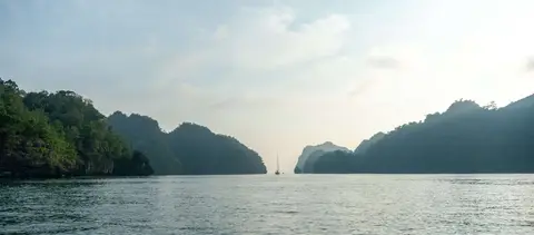 Langgun Island. A spectacular anchorage between two islands.