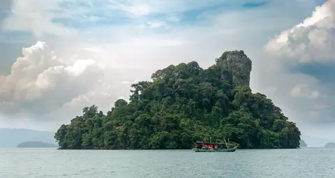 Typical Fishing Boat. Many boats like this operate around the islands.