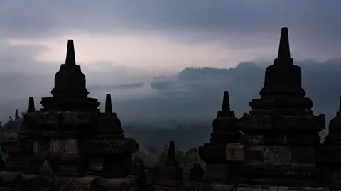 Dawn at Borobudur