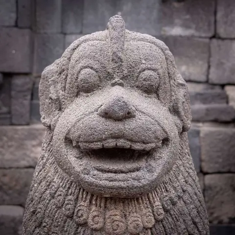 Borodudur Lion (800AD). Clearly a very long time even then since anyone in Java had seen a lion!