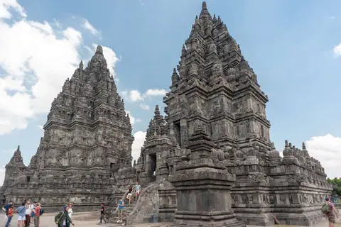 The Three Main Temples. One for each of the Trimurti: Brahma,Vishnu, and Shiva.