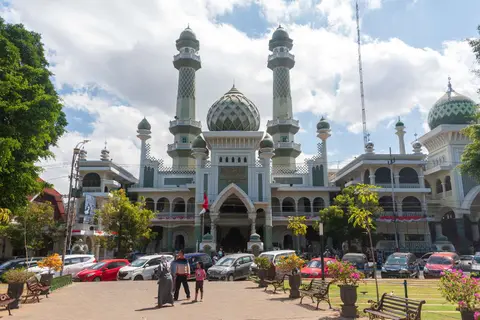 Masjid Jami' Malang. The old main mosque has been restored and repaired many times.