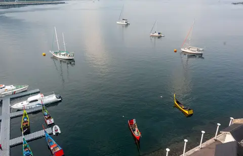 Sabang Harbour. Jean Marie and Anjea are in the middle distance