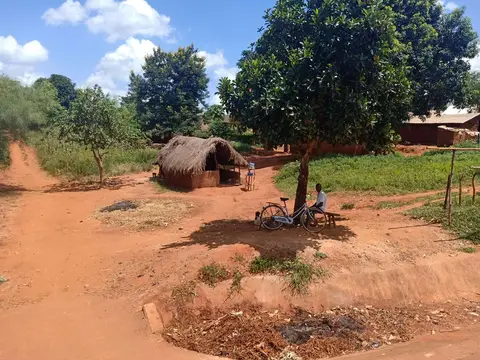 Roadside village. A typical sight on the road from Tanga to Dar es Salaam