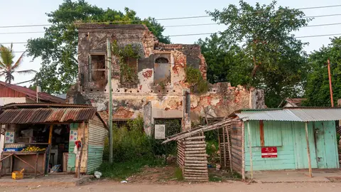 Remains of a Slave Warehouse. Slaves were kept in the basement until they were transported by dhow to Zanzibar where they were sold in the streets.