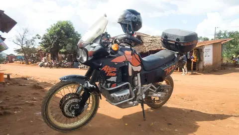 The Beast . While taking a drinks break in a village near Gombero.