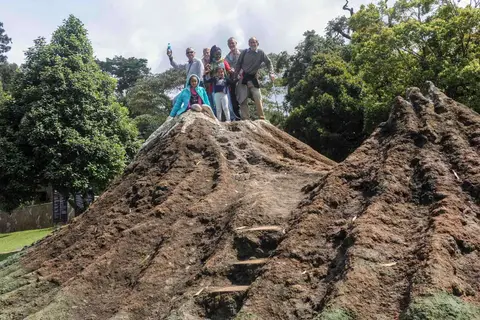 The Crew at the Summit. A model of the mountain for climbers who don't want to spend 6 days getting to the top.