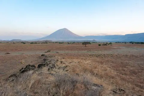 Ol Doinyo Lengai. The lava flows stretch for many kilometres around the mountain.