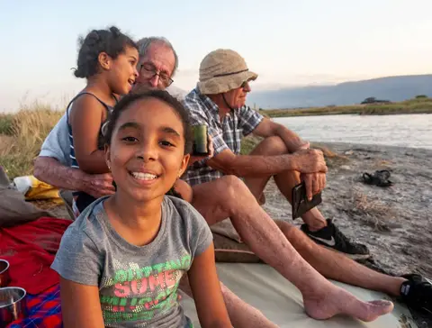 Malaika on the Island. Everyone enjoyed sundowners at Lake Natron because we always went to a different place.