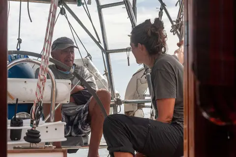 Walter and Merel. Walter entertained us with great stories of his sailing exploits.