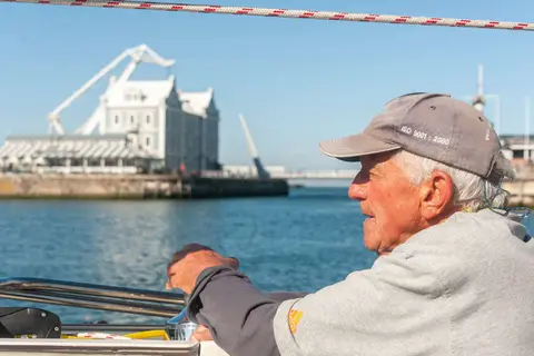 Walter at V&A. Arriving in Cape Town on a yacht for the 38th time.
