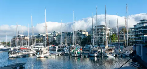 Cape Town. V&A Marina, with Anjea to the left of center.