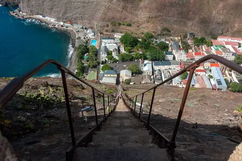 A View of Earth from Heaven. The top of Jacob's Ladder is 1,000 feet (~280m) above the bottom.
