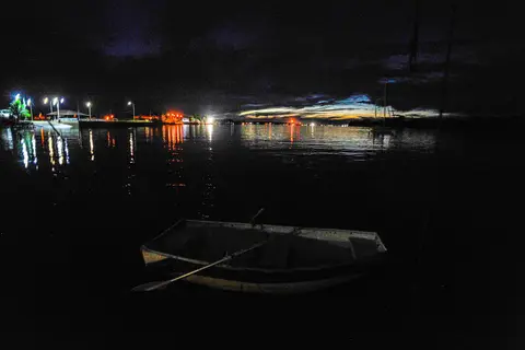 View from Anjea After Sunset. Looking North to Paramaribo.