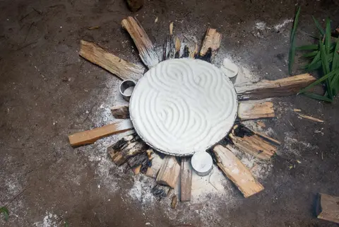 Casava bread baking