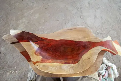 Wooden dish.. The Saamaka are consumate woodworkers.