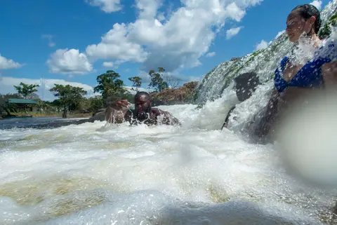 Tappawatra Falls. Javeh, Clarins and Ida.