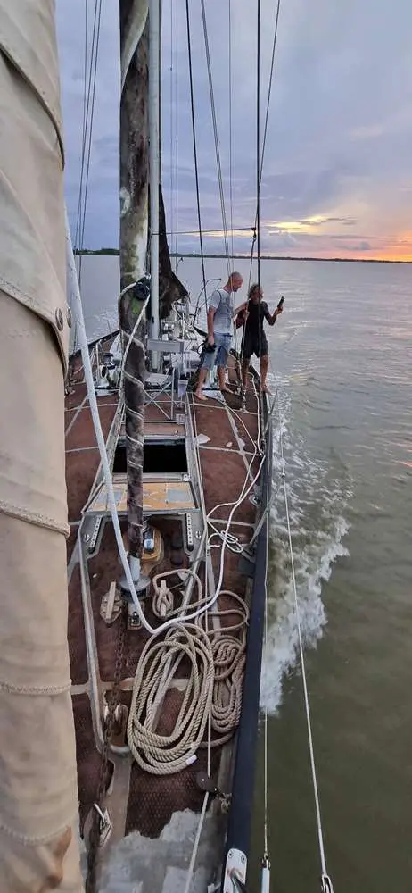 Bollemaat Underway. On the way to Trinidad with Yayo and Wim