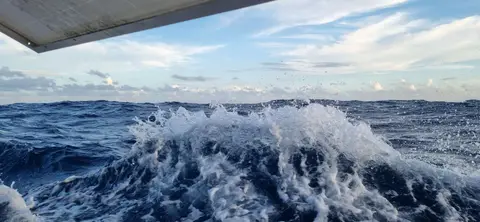 Rough Seas. Suriname to Trinidad was an unpleasant leg. Good wind but rough, short seas