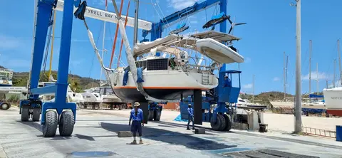 Anjea. Anjea goes back in the water with new paint on her bottom.