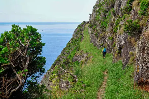 Cliff Edge. The path to Ponta Delgarda is not for the acrophobic.