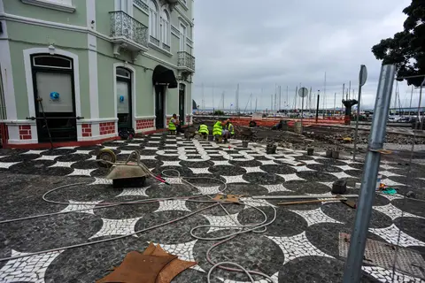 Pavement Works. Laying new pavement is a laborious job.
