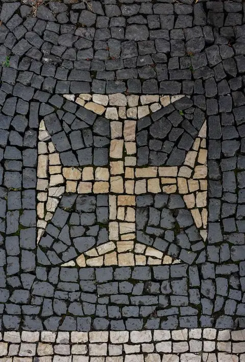 Pavement Detail. Pavements in Horta are intricately laid. Each street is different and the designs are very beuatiful.
