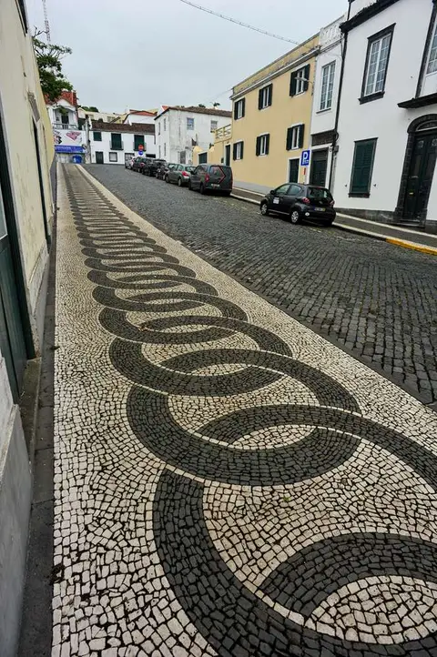 Pavement. Another beutiful pavement design in Horta.
