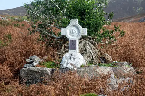 Jesus is laiden with his cross. The first of thirteen crosses on this beautiful trail.