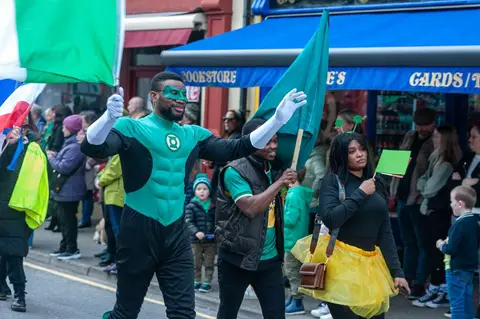 Green Superman. Is he St Patrick or the Green Man? And does it matter?