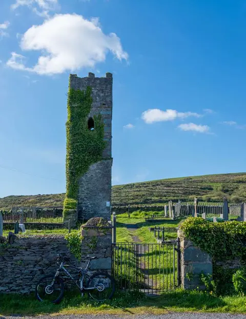 Old Church. Most of the graves in this churchyard are from the 1840's and 50's when the potato crop failed and famine struck down the young and old. I was surprised at the number of child graves.