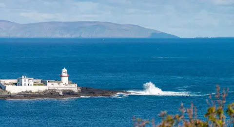 Valentia Lighthouse. This famous lighthouse is quite a sight in an Atlantic gale.