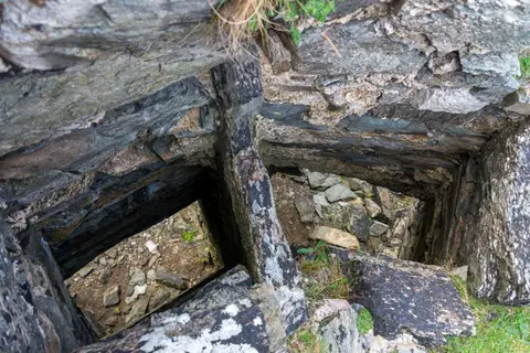 Two Chimneys. Looking down two chimneys