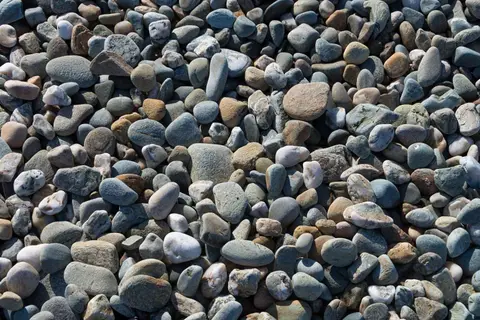 Heterogenous Pebbles. The beach is has attracted a huge variety of stones.
