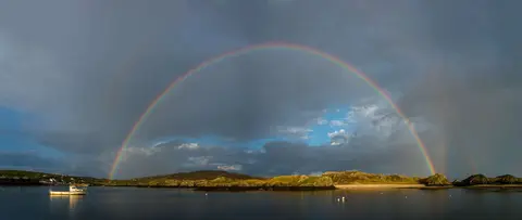 Perfect Inishbofin Rainbow. Two pots of gold.
