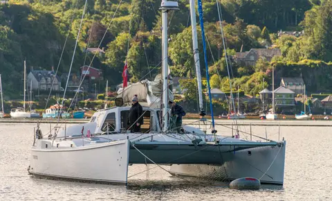 Southern Cross. A Chris White catamaran -- the only cat I've ever liked.