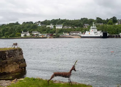Lochaline Ferry. You don't want to meet it coming the other way in that very narrow channel.