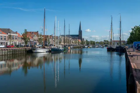 Zuiderhaven. The main canal in Harlingen.